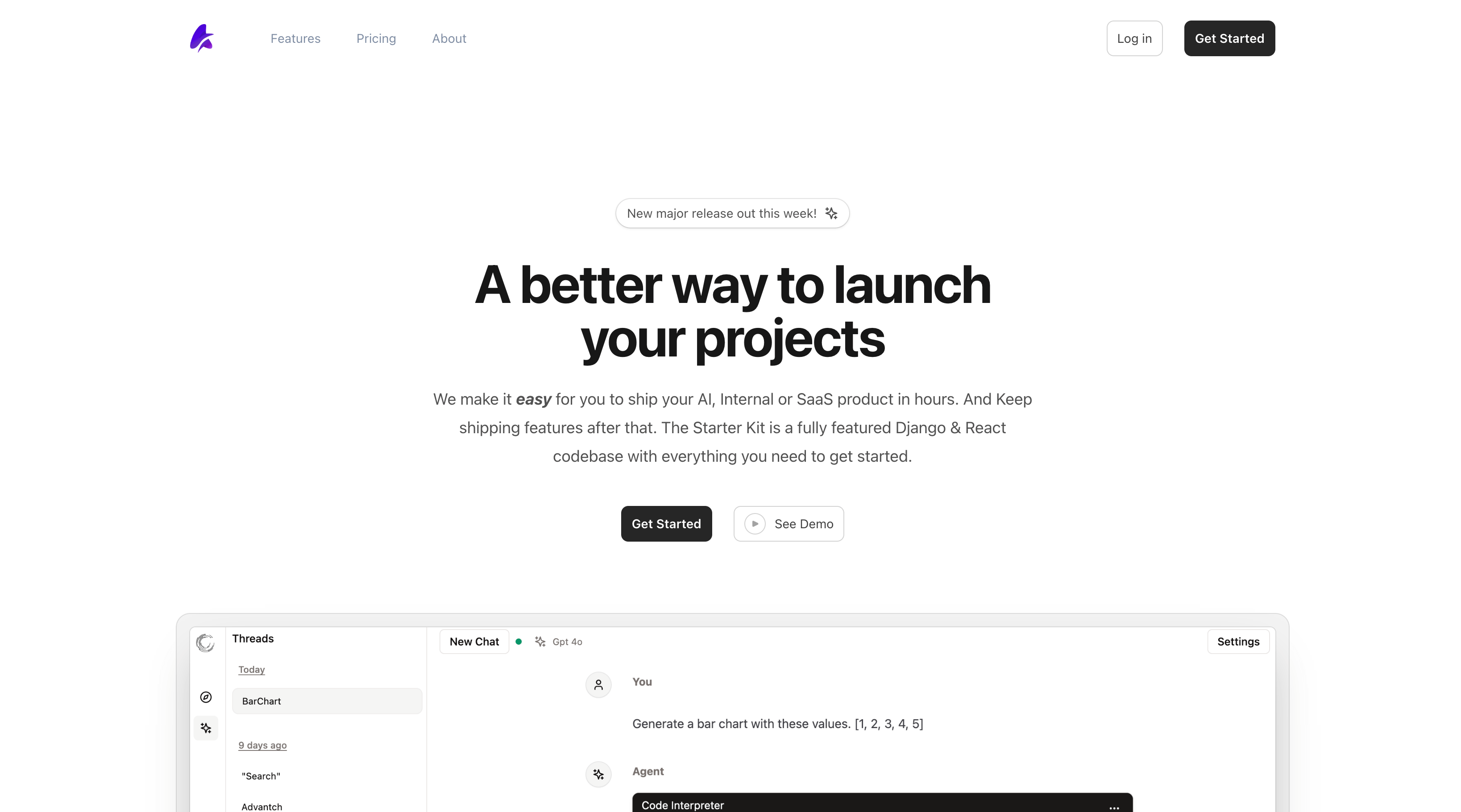 Screenshot du boilerplate SaaS Advantch