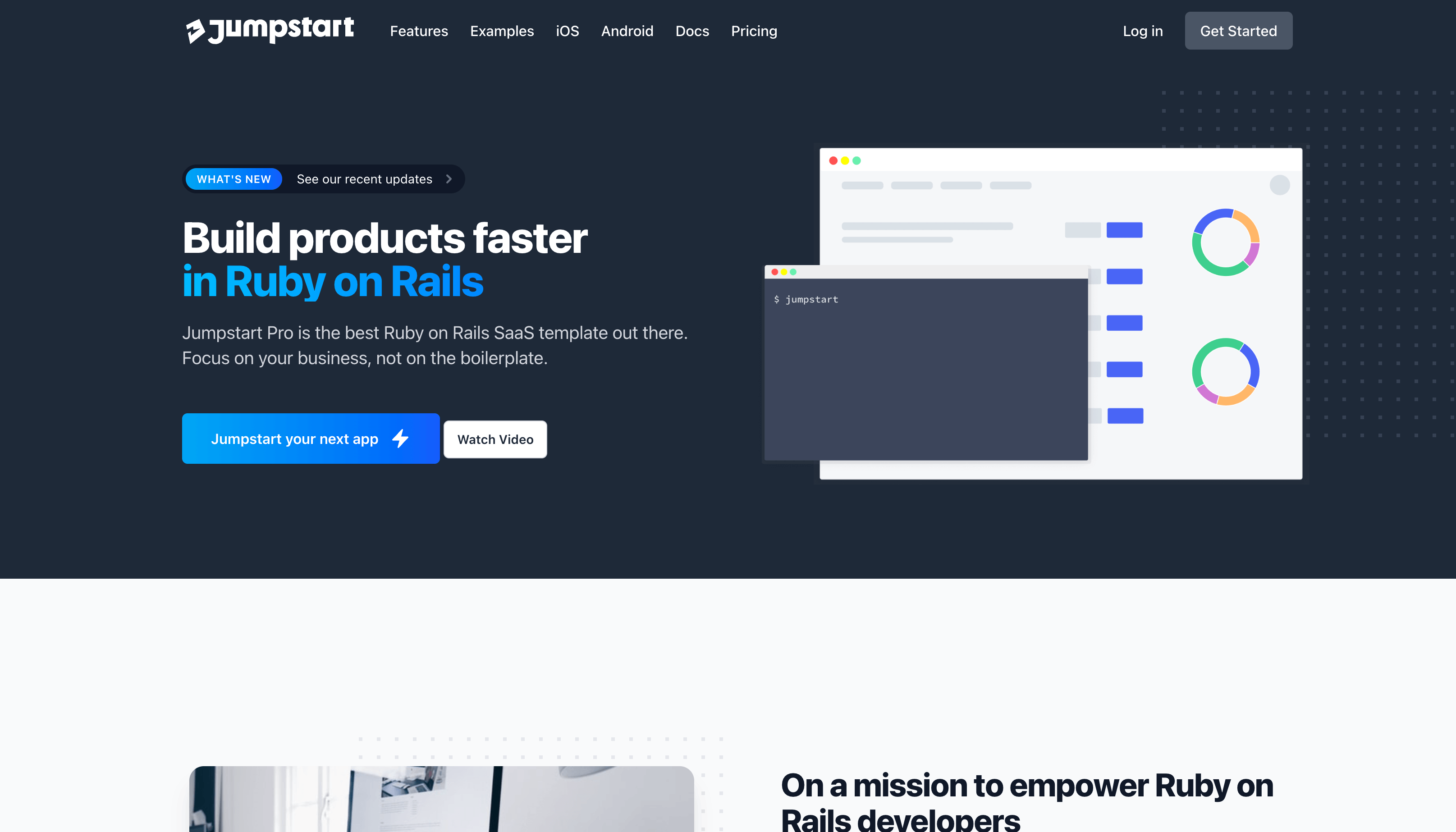 Screenshot du boilerplate SaaS Jumpstart