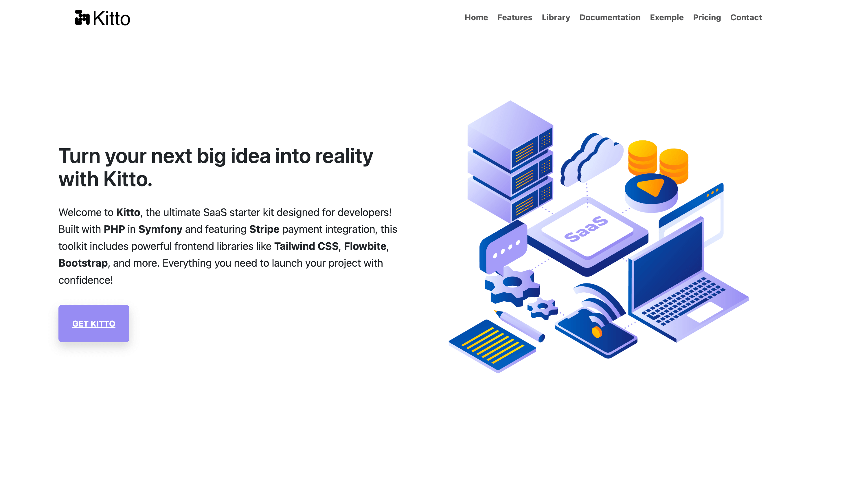 Screenshot du boilerplate SaaS Kitto