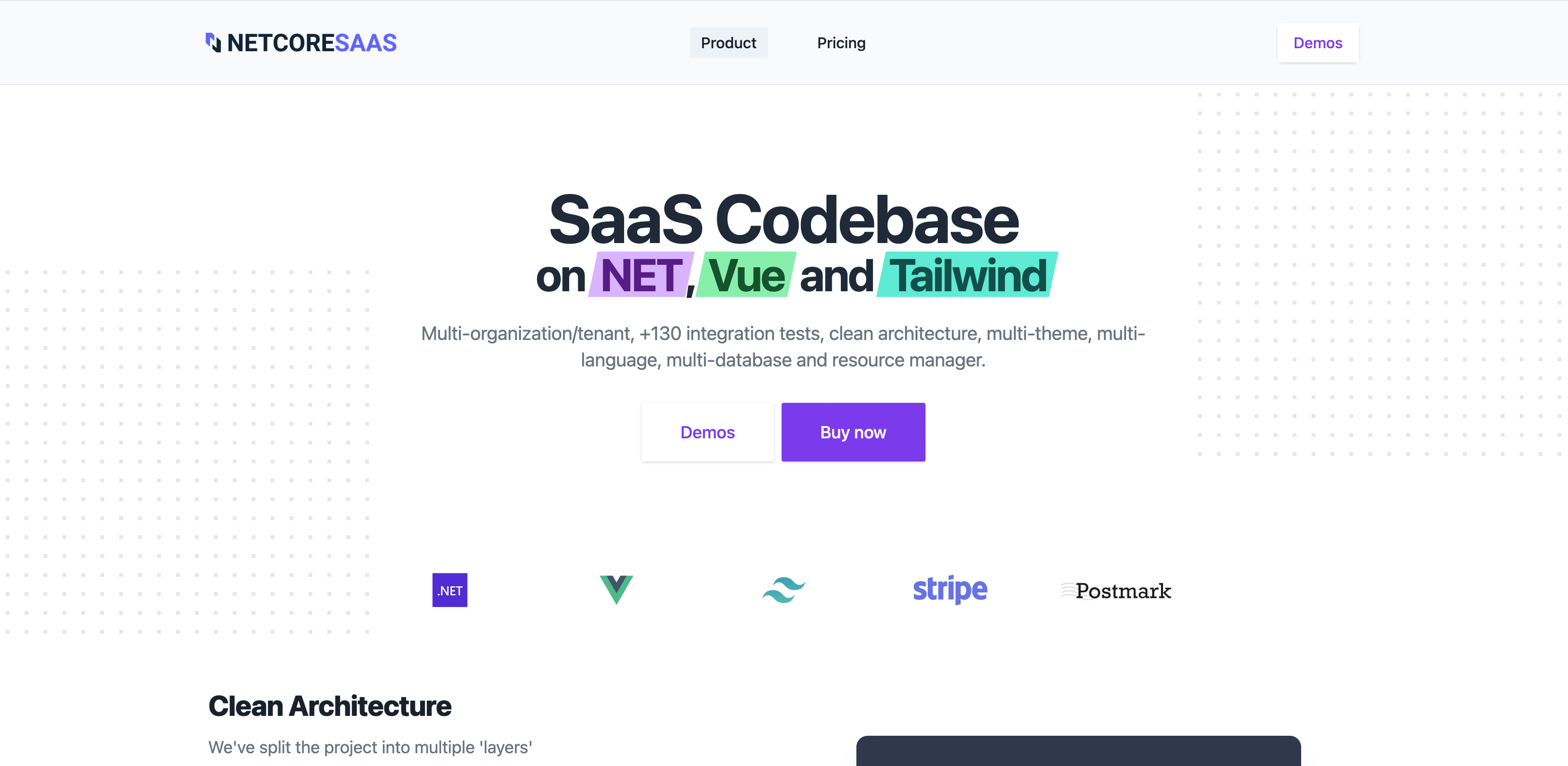 Screenshot du boilerplate SaaS Net Core SaaS