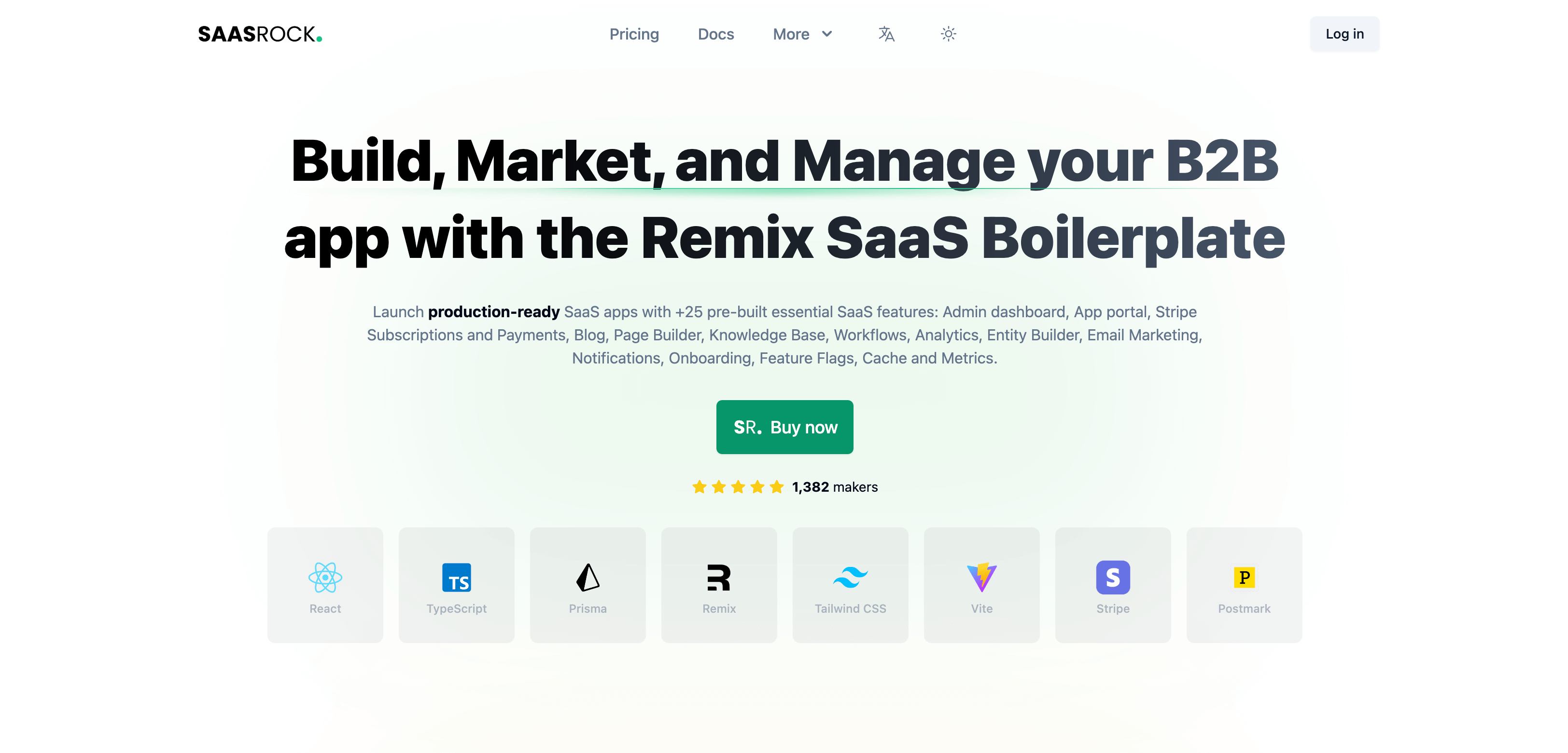 Screenshot du boilerplate SaaS SAASROCK