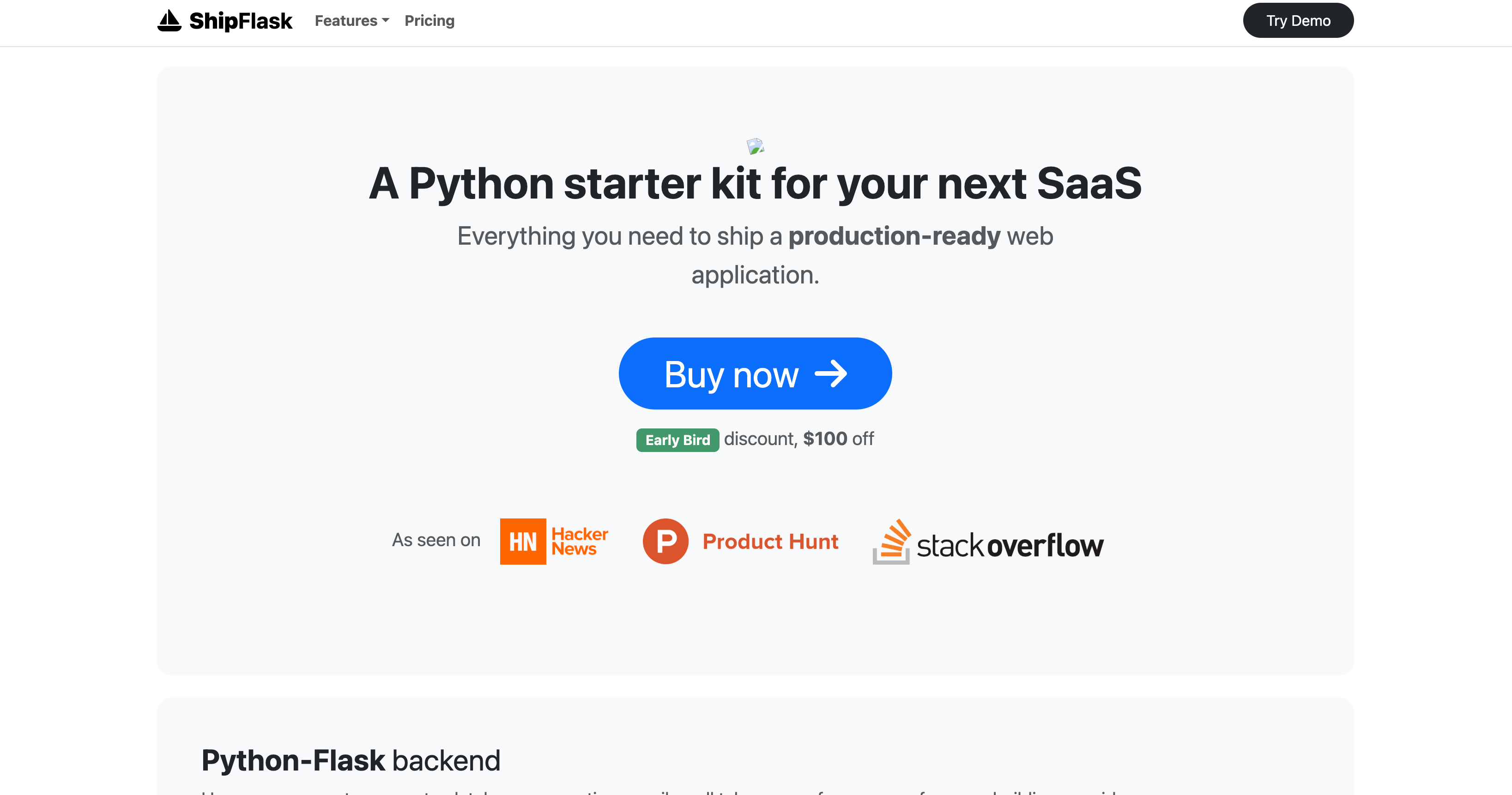 Screenshot du boilerplate SaaS ShipFlask